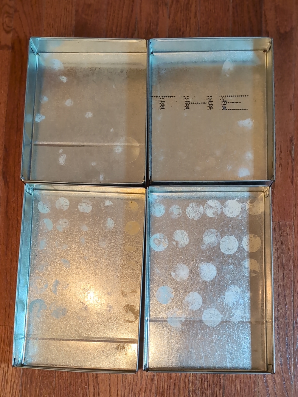 Set of 4 Rectangular Metal Silver Trays Magnatize + Crafts + Minatures